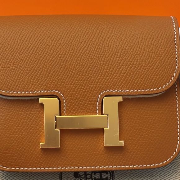 Hermes Constance Slim Wallet Waist Belt Bag Classic Color Gold Hardware! BNIB! - Picture 2 of 12